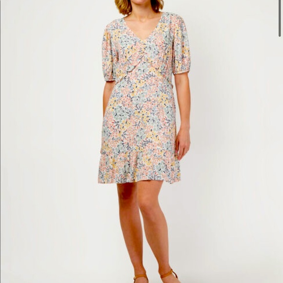 JEANSWEST | Sonia V Neck Casual/ Summer Dress | Coral Print | NWT | Size 12 - Picture 5 of 11